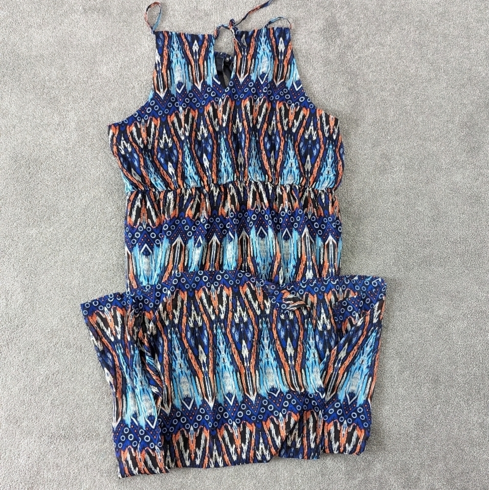 Stevie and Lindsay Maxi Sun Dress Summer Beach Y2K Women's Size 3X Blue Orange